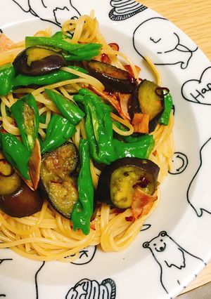 簡単！なすとししとうのペペロンチーノ-レシピのメイン写真