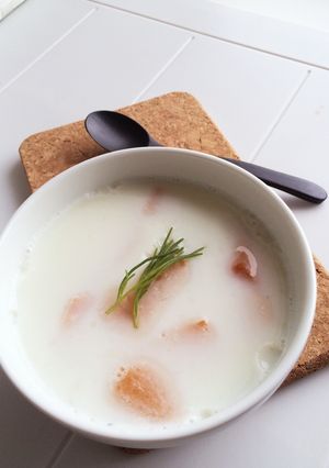 簡単♪ひんやりフルーツ牛乳寒天-レシピのメイン写真