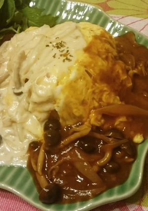 同時に2種類のソース☆ふわとろオムライス-レシピのメイン写真