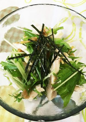 簡単☆ダイエット！水菜となめ茸サラダ-レシピのメイン写真
