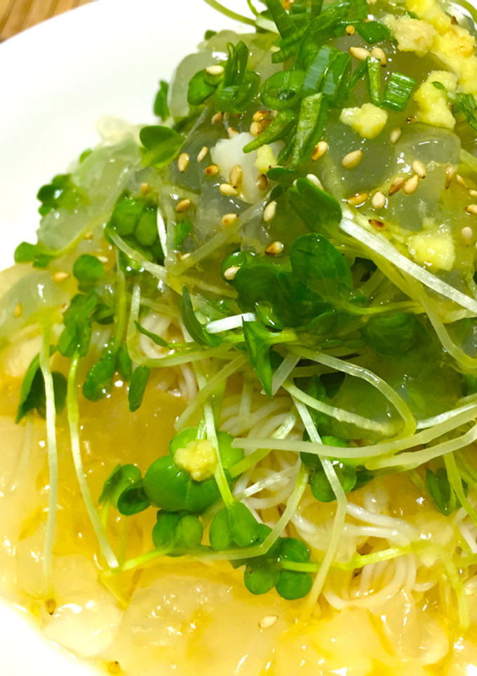 中華風ジュレとかいわれのぶっかけ素麺-レシピのメイン写真