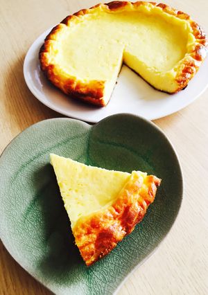フライパンで爽やかライチのチーズケーキ♪-レシピのメイン写真
