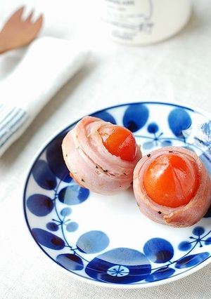 お弁当に♡ジューシートマトのベーコン巻き-レシピのメイン写真