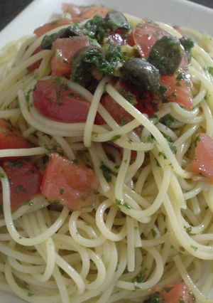 (∵)屋：オリーブとトマトの冷製パスタ-レシピのメイン写真