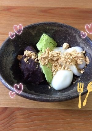 超簡単☆白玉あんこ抹茶アイスのせ♬-レシピのメイン写真
