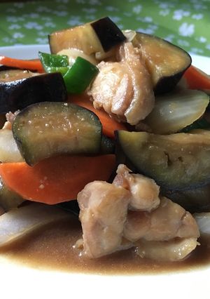 鶏肉と茄子の甘味噌炒め♪-レシピのメイン写真