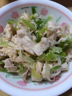 鶏ささみもネギの和え物-レシピのメイン写真