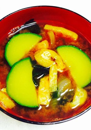 【 ズッキーニのお味噌汁♪】-レシピのメイン写真