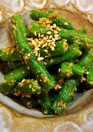 すりごま&炒りごまで!インゲンの胡麻和え-レシピのメイン写真