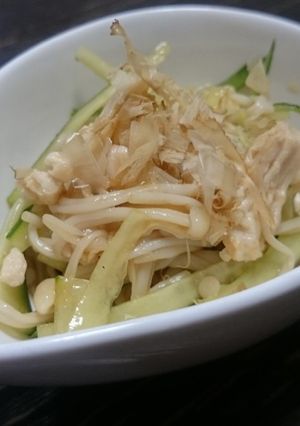 梅ポンで☆むね肉とエノキときゅうり和え-レシピのメイン写真