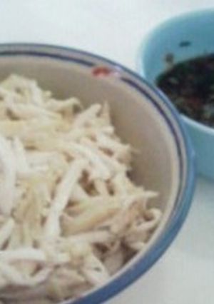 蒸し鶏とえのきの大葉レモン梅ポン酢和え-レシピのメイン写真