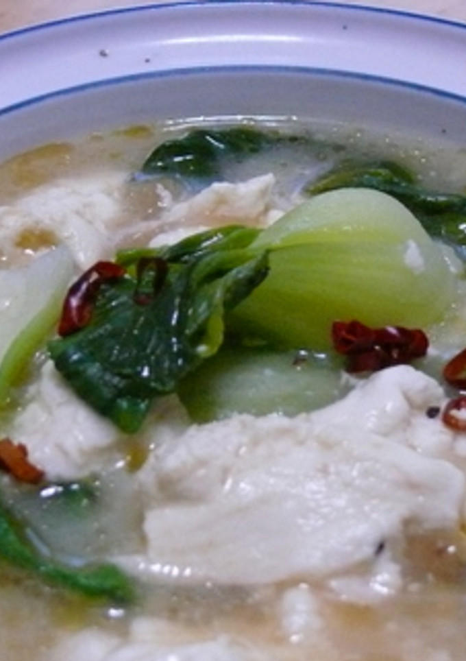 豆腐と青梗菜の中華スープ-レシピのメイン写真