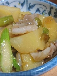 豚バラアスパラじゃがバター炒め-レシピのメイン写真