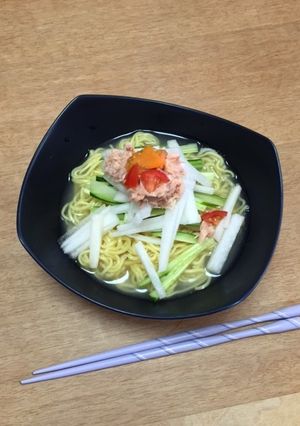シャキシャキ夏野菜のさっぱりサッポロ一番-レシピのメイン写真