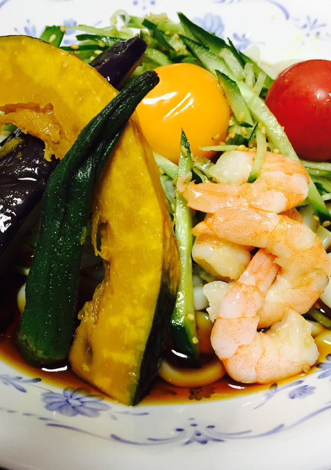 夏野菜で冷やしうどん-レシピのメイン写真