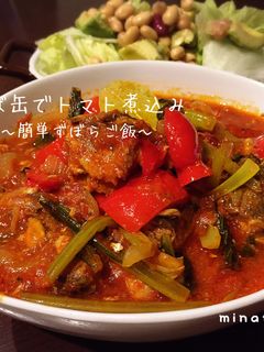 さば缶でトマト煮込み〜簡単ずぼらご飯〜-レシピのメイン写真