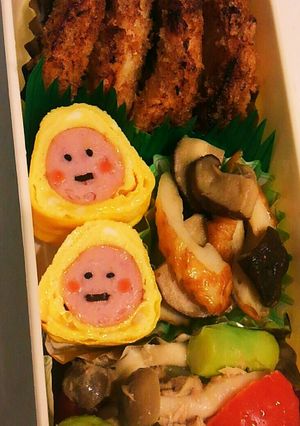 簡単にキャラ弁☆卵ウインナー巻き-レシピのメイン写真