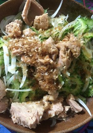 ゴーヤと玉ねぎのツナポン酢-レシピのメイン写真