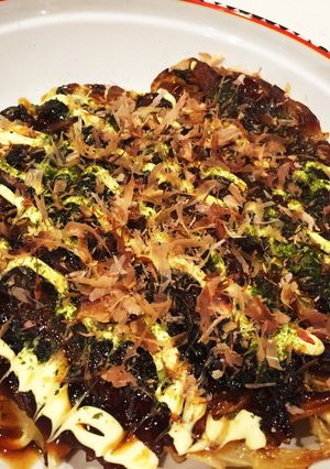 パリ♪カリ♪そうめん入りお好み焼き!-レシピのメイン写真