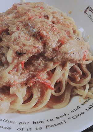 豚肉と玉ねぎのトマトクリームパスタ☆簡単-レシピのメイン写真