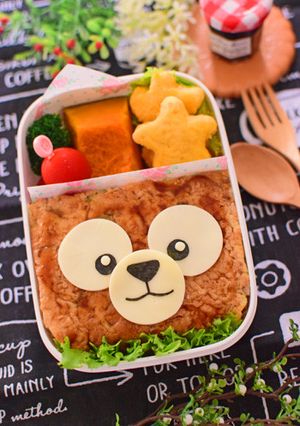 【キャラ弁】ダッフィーのお好み焼き弁当-レシピのメイン写真