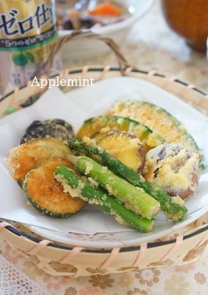 糖質オフ大豆粉の夏野菜天ぷら盛り合わせ-レシピのメイン写真