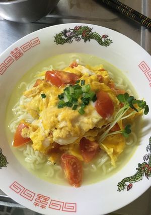 ぶっかけトマたま塩ラーメン-レシピのメイン写真