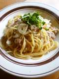 豚ひき肉と玉ねぎのパスタ♪