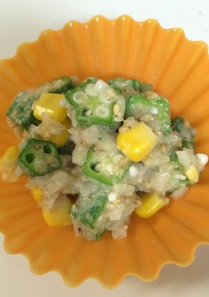 オクラの胡麻山葵マヨ和え(お弁当にも)-レシピのメイン写真