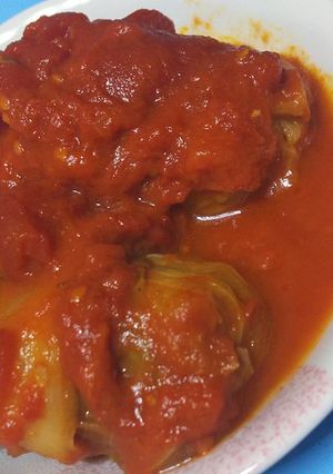 鳥挽き肉のトマトロールキャベツ-レシピのメイン写真