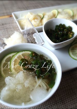 辛さやみつき青唐辛子とすだちの白だし素麺-レシピのメイン写真