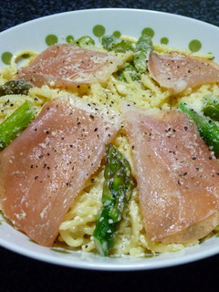 生ハムとアスパラのクリームパスタ-レシピのメイン写真