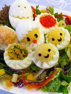【花卵コロン】ゆでたまご花&ひよこサラダ-レシピのメイン写真