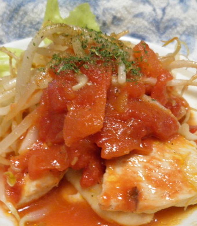 鶏ともやしのトマト煮-レシピのメイン写真