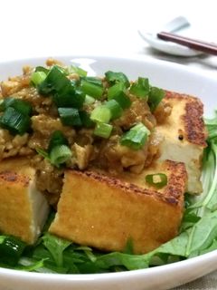 厚揚げステーキ☆カレー肉味噌のせ-レシピのメイン写真