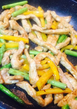 アスパラとパプリカの青椒肉絲-レシピのメイン写真