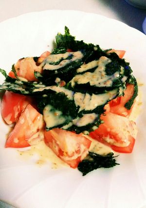 簡単うまい！トマトと海苔の胡麻ドレサラダ-レシピのメイン写真