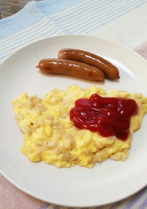 もち麦入りスクランブルエッグ-レシピのメイン写真