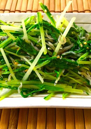 【 簡単もう一品 】水菜とじゃこの塩炒め-レシピのメイン写真