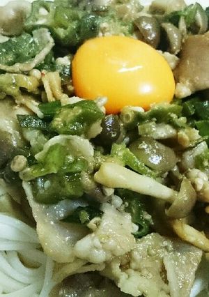 夏バテ防止？！ネバネバぶっかけうどん-レシピのメイン写真
