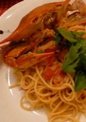 渡り蟹(Blue Clab)トマトパスタ-レシピのメイン写真