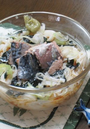 夏麺アレンジ簡単で美味しい!鯖そうめん♡-レシピのメイン写真