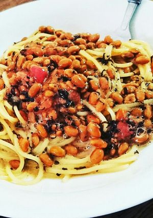 簡単冷たい梅納豆パスタ-レシピのメイン写真