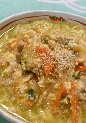 豚肉と野菜たっぷり柳川風あんかけラーメン-レシピのメイン写真