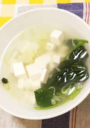 ほうれん草とお豆腐の鶏ガラスープ-レシピのメイン写真