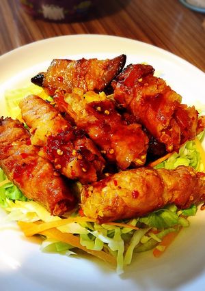 ピリ辛！キャベツ大量消費豚バラ肉巻-レシピのメイン写真