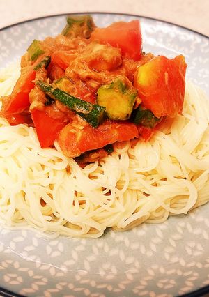 夏野菜とツナの旨味タレ♪爽やかそうめん-レシピのメイン写真