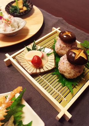 本しめじのせおむすび-レシピのメイン写真
