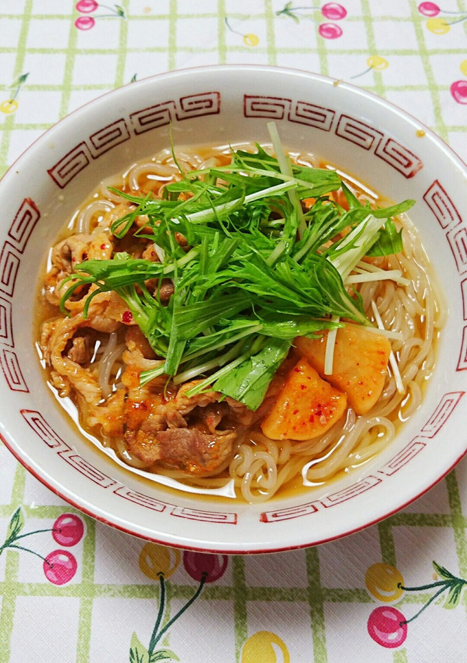 調理時間15分！ネギ塩焼き肉カクテキ冷麺-レシピのメイン写真