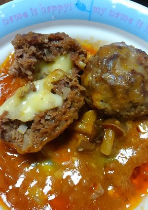 煮込みチーズハンバーグ-レシピのメイン写真